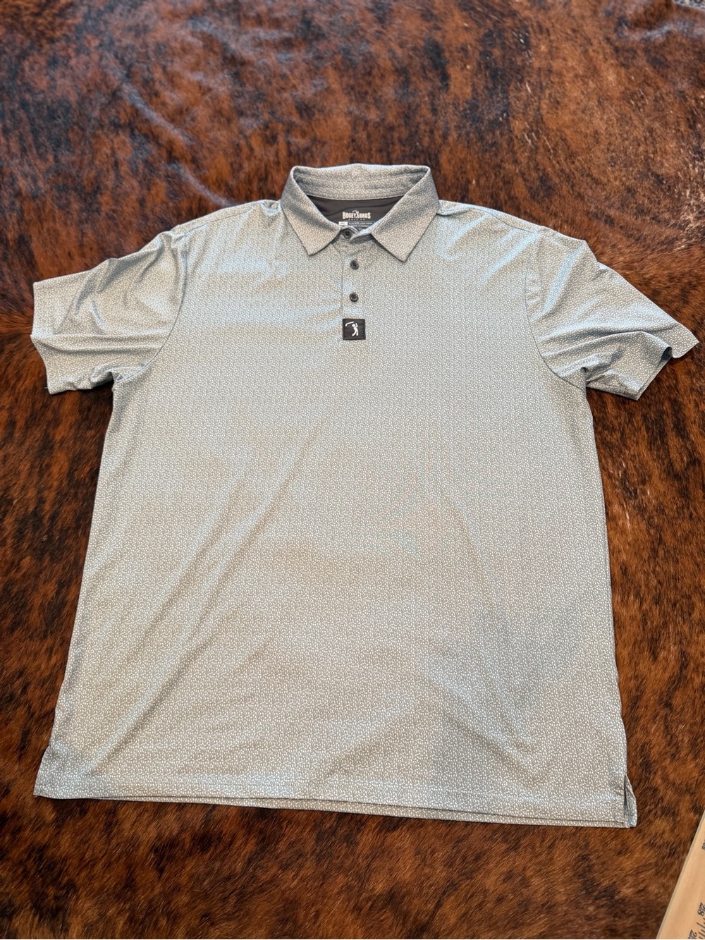 Bogey Bros Golf Polo Shirt Men’s XL Gray Sperm Print Performance Stretch